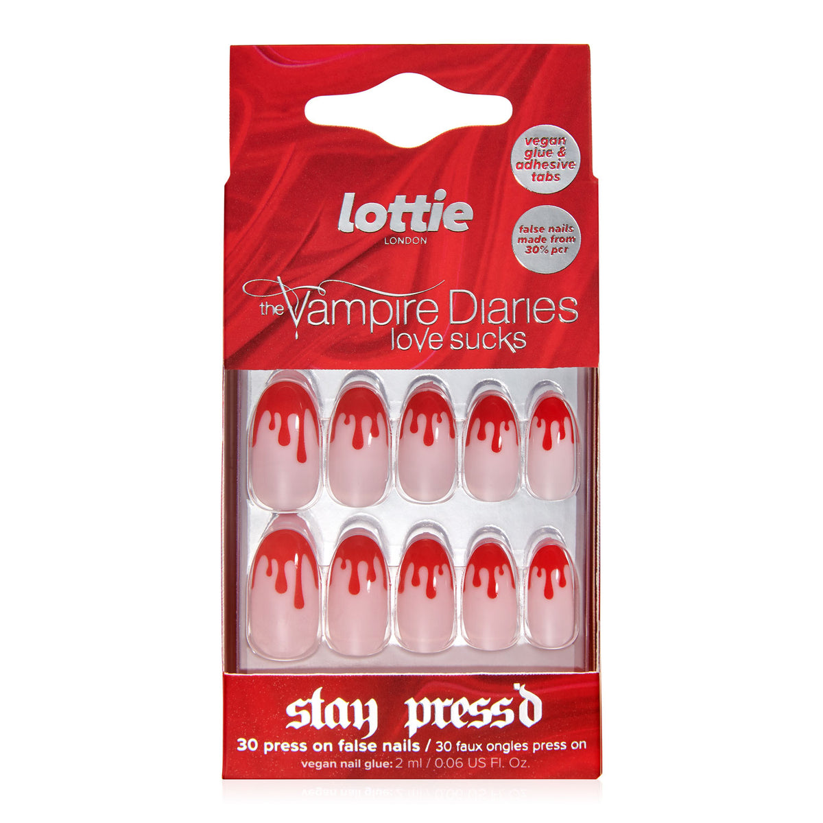 Lottie London x Vampire Diaries Adhesive Face & Body Gems, Bloodline Red, Size: 1