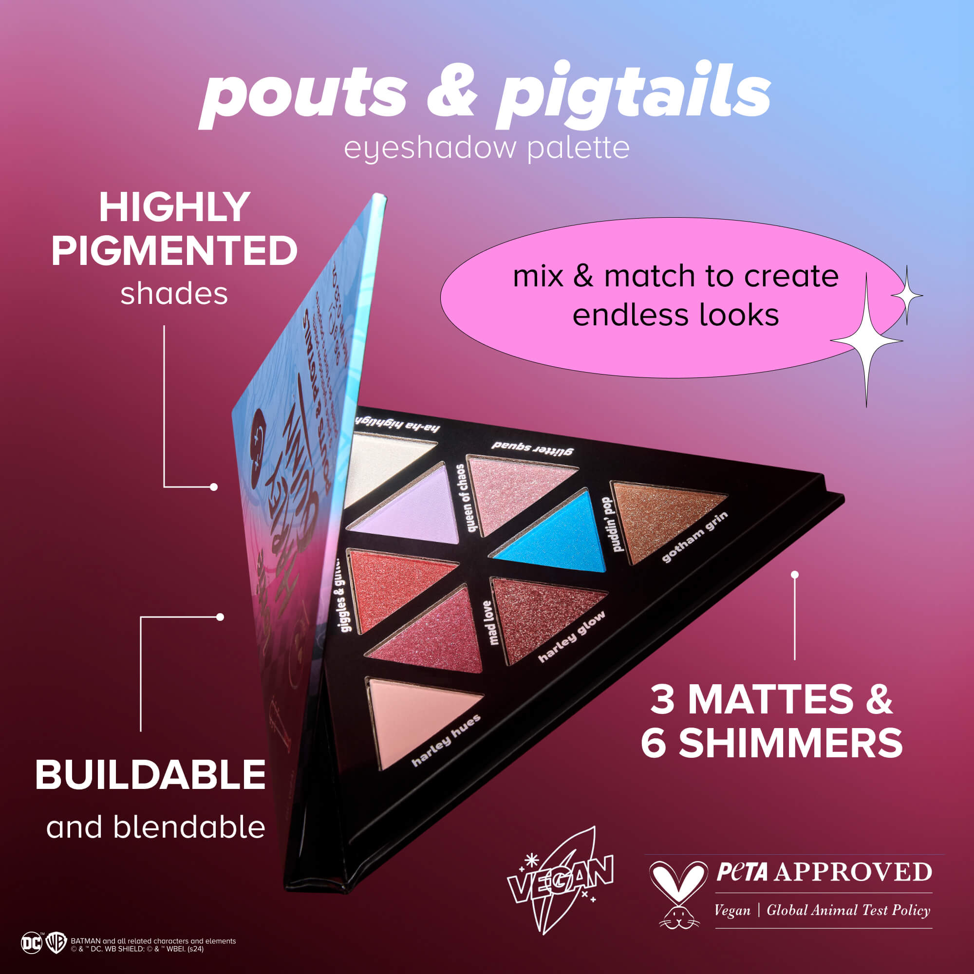 Harley Quinn Pouts & Pigtails Eyeshadow Diamond Palette