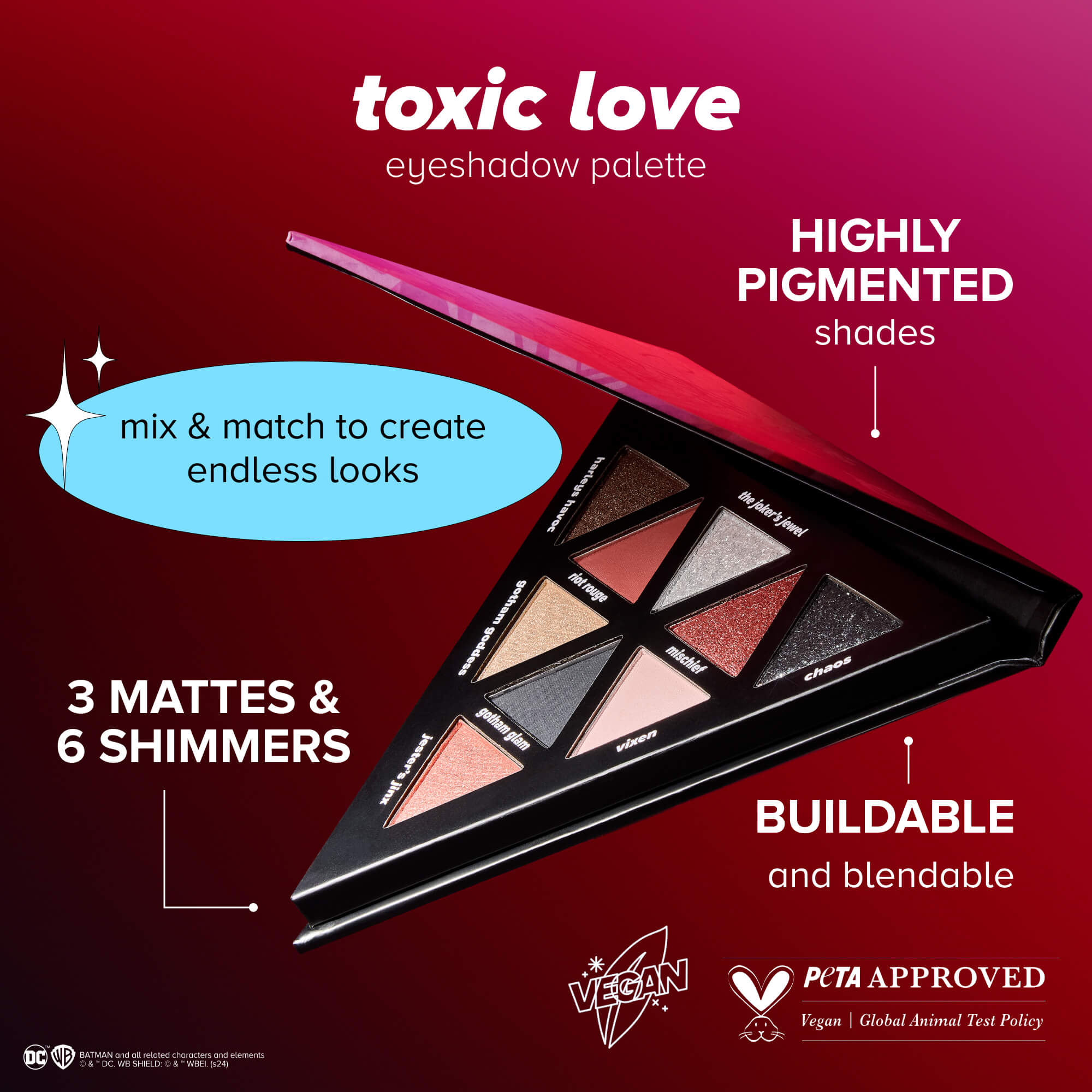 Harley Quinn Toxic Love Eyeshadow Diamond Palette