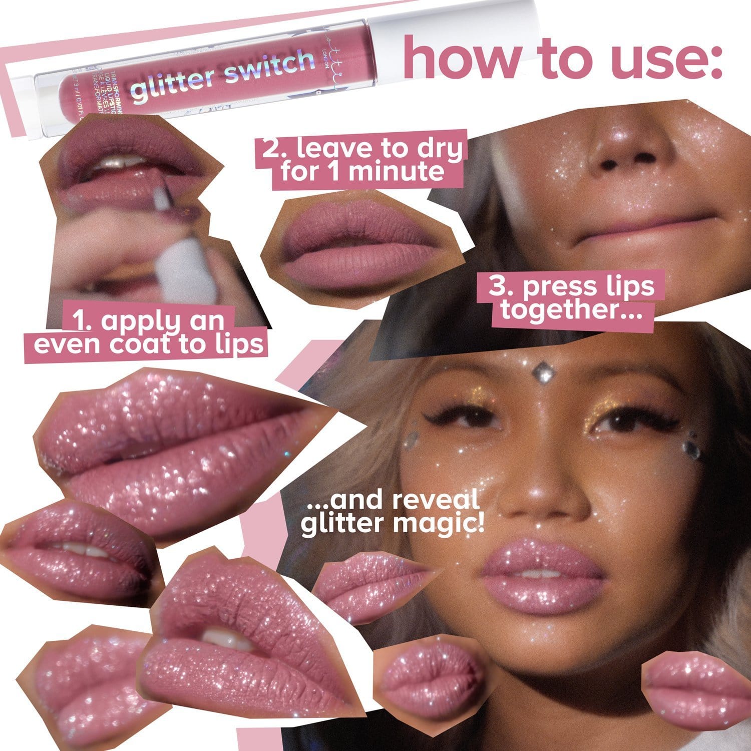 glitter switch Makeup transforming glitter liquid lip